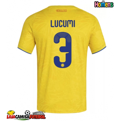 Camisa de Futebol Colômbia Jhon Lucumi #3 Equipamento Principal Mundo 2026 Manga Curta
